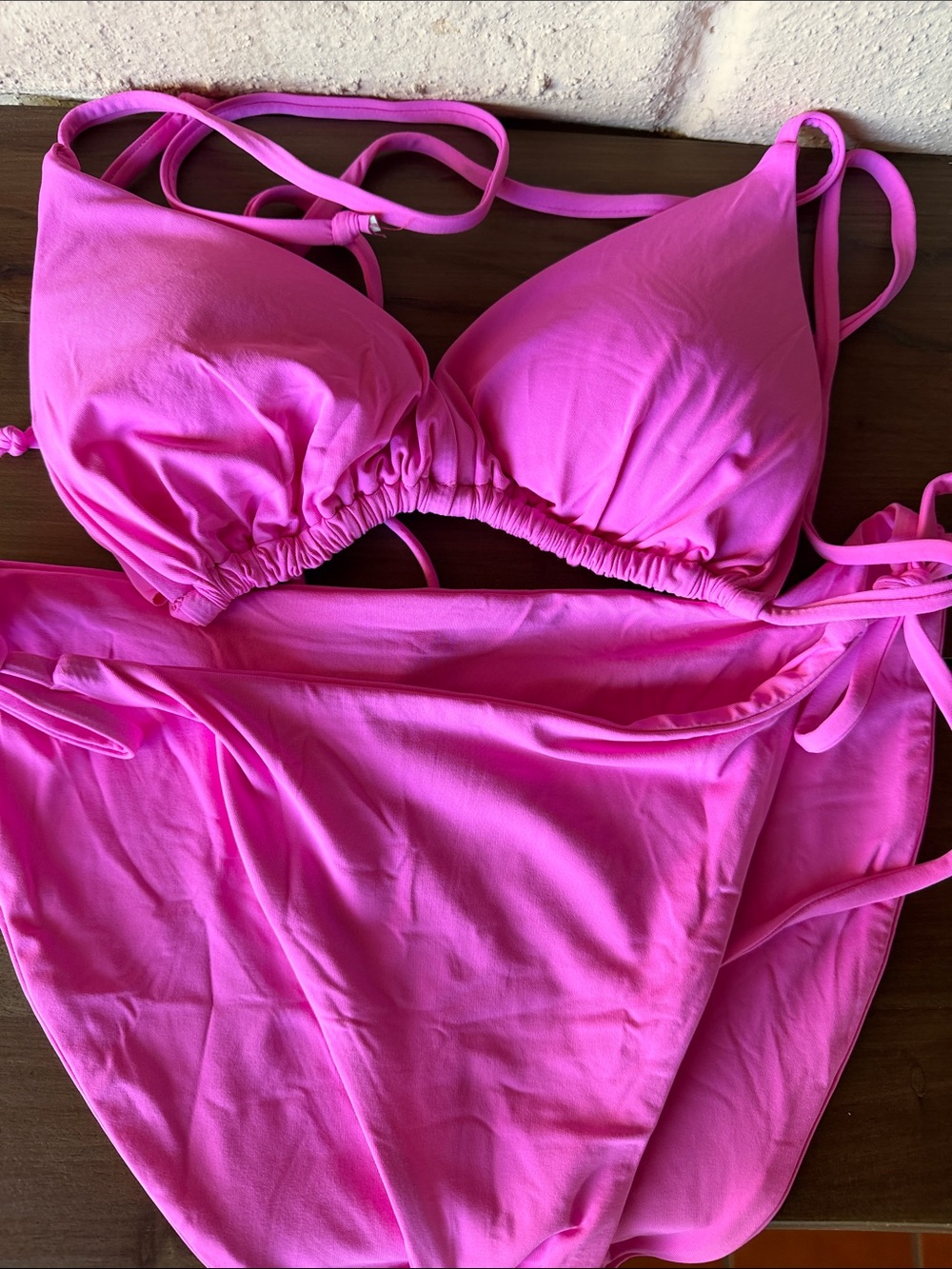 BECCA Hot Pink Bandeau Bikini Set